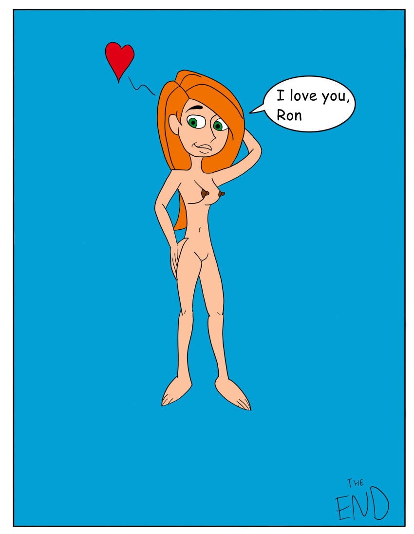 big_breasts blue_background грудь комикс disney disney_channel сердце kim_possible kimberly_ann_possible matiriani28 соски обнаженная обнаженная снимающая_одежду